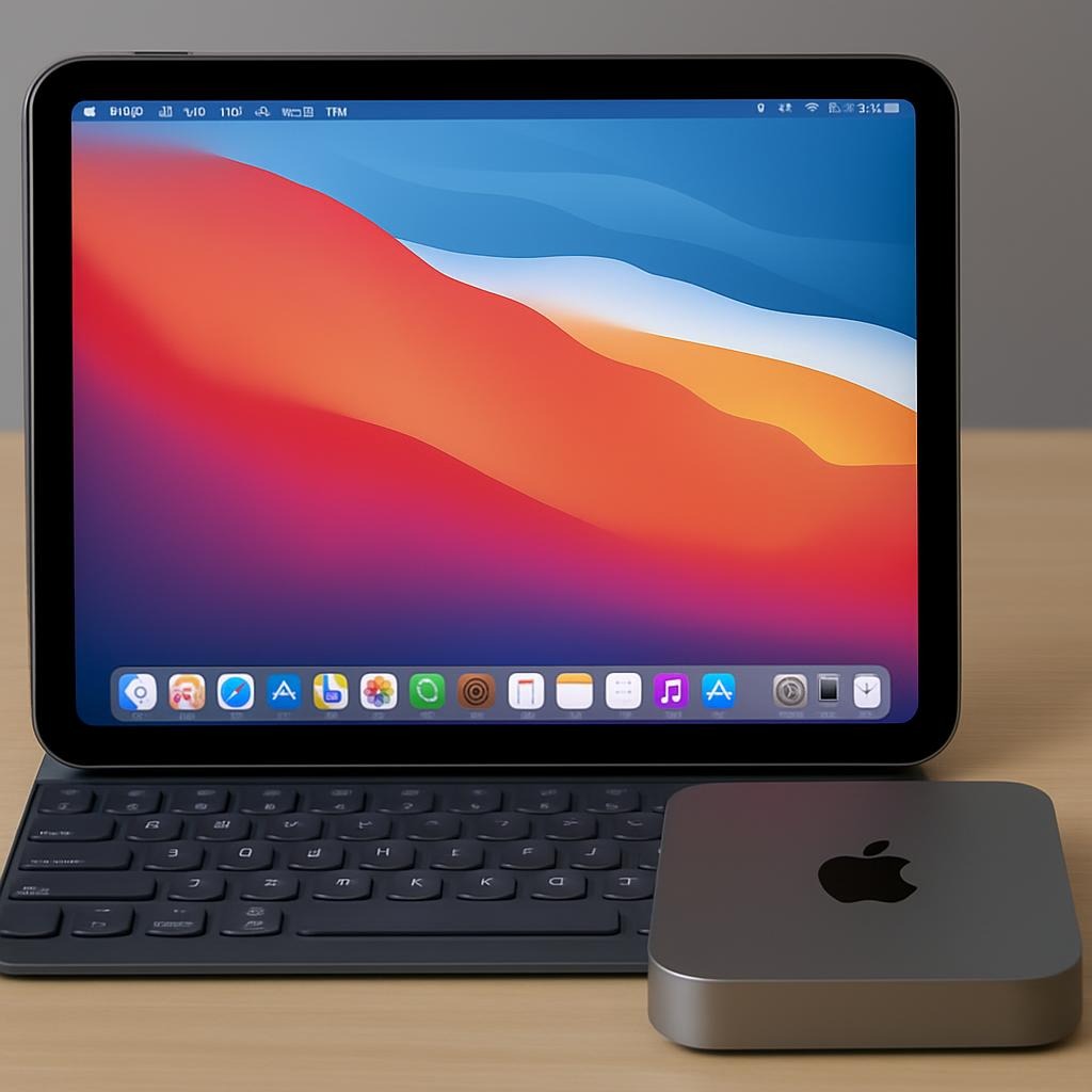 iPad com acesso remoto ao Mac Mini